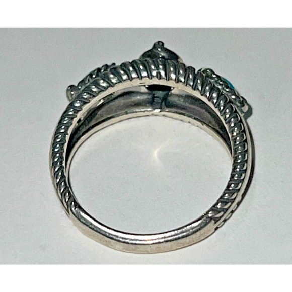 Carolyn Pollack 925 Sterling Opal & Turquoise Ring Southwest Style Size 9.5 - 6g